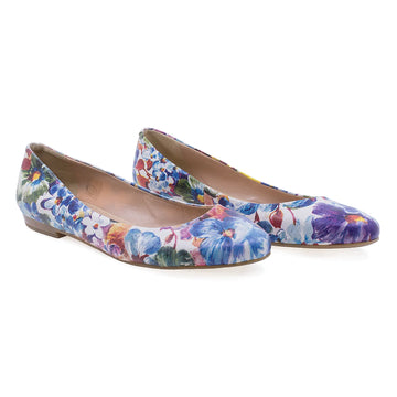 Balerini dama casual Caspian piele naturala Marina flori