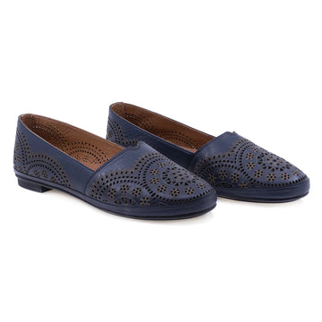 Balerini dama casual Caspian piele naturala 229-371 bleumarin