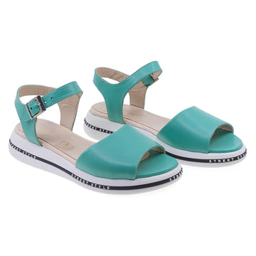 Sandale Dama, Caspian, CAS, Panda, Casual, Piele naturala, Vernil