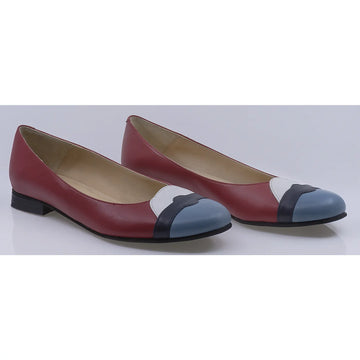 Balerini dama casual piele naturala Caspian Nina rosu