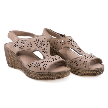 Sandale dama, Caspian, Cas 1248, Casual, Piele naturala, Cappuccino