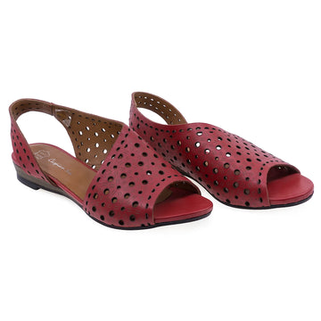 Sandale Dama, Caspian, Cas, 712, Casual, Piele Naturala, Rosu