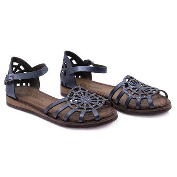 Sandale dama, Caspian, Cas-122, casual, piele naturala, Mavi sidef