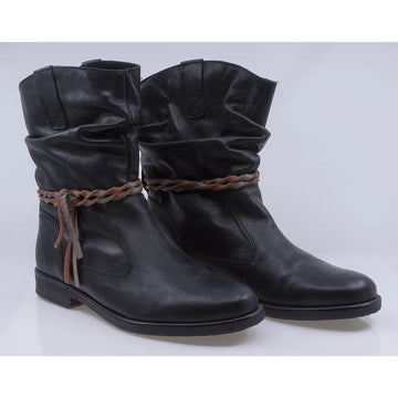 Ghete dama casual piele naturala Caspian Carol negru