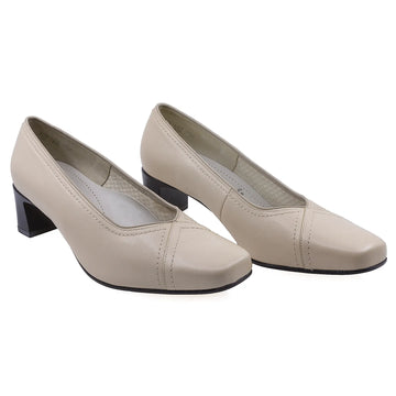 Pantofi Dama, 4039, Eleganti, Piele naturala, Bej