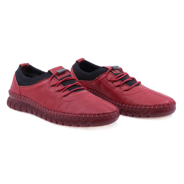 Pantofi dama casual Caspian piele naturala 44171 rosu