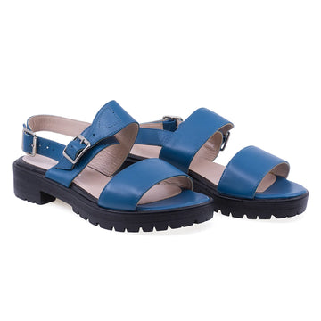 Sandale dama casual Caspian piele naturala Alesia albastru