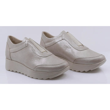 Pantofi dama casual piele naturala Caspian 201/1 bej sidefat