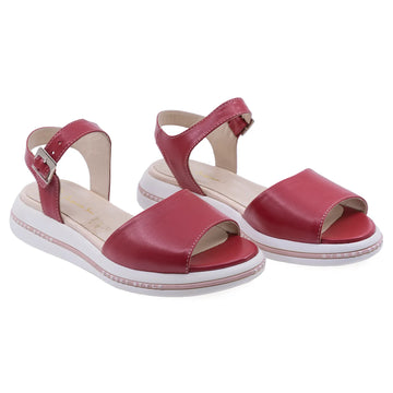 Sandale Dama, Caspian, CAS, Panda, Casual, Piele naturala, Rosu