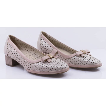 Pantofi dama casual piele naturala Caspian 765 nud sidefat/roz