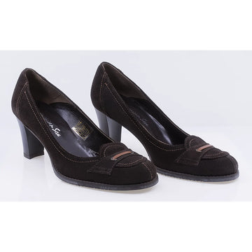 Pantofi dama eleganti piele naturala intoarsa Caspian 294/2 maro