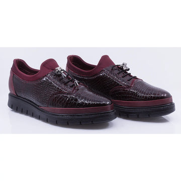 Pantofi dama casual piele naturala lacuita Caspian 206 bordo