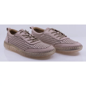 Pantofi dama casual piele naturala Caspian 4143 pudra
