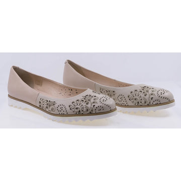 Balerini Dama, Caspian, Cas-Corida, Casual, Piele Naturala, Bej