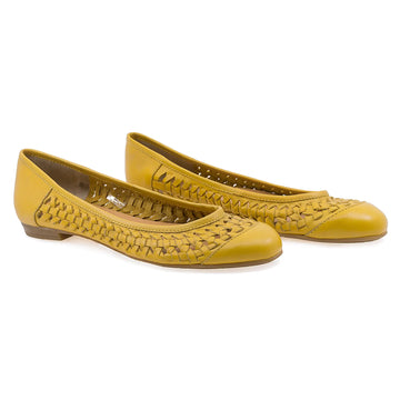 Balerini dama casual Caspian piele naturala Adela galben
