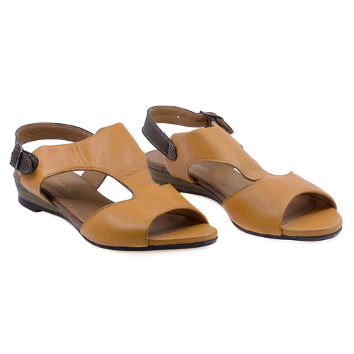 Sandale Dama, Caspian, Cas, 9064, Casual, Piele Naturala, Galben