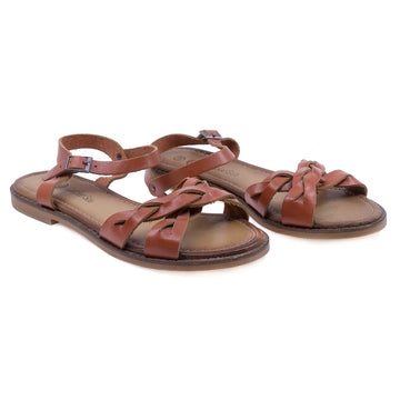 Sandale dama, Caspian, Cas-306, Casual, pPele naturala, Orange