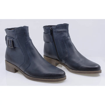 Ghete dama casual piele naturala Caspian Dalia albastru