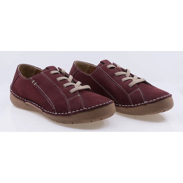 Pantofi dama casual piele naturala nabuc Caspian 44188 bordo