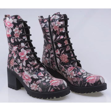 Ghete dama casual piele naturala florantic Caspian Xenia flori