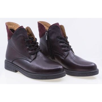Ghete dama casual piele naturala Caspian Clara bordo