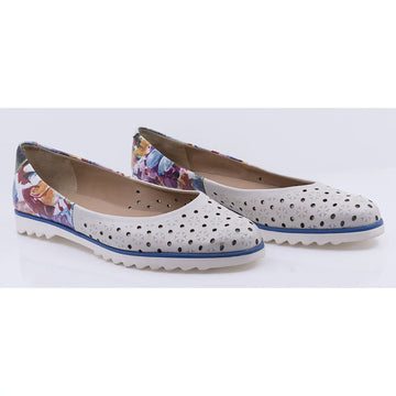 Balerini Dama, Caspian, Cas-Corida, Casual, Piele Naturala, Bej/flori