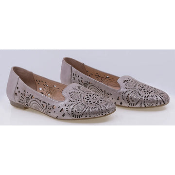 Balerini dama casual Caspian piele naturala SAMIRA pudra