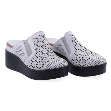Saboti dama casual piele naturala Anna Viotti 868-2 alb