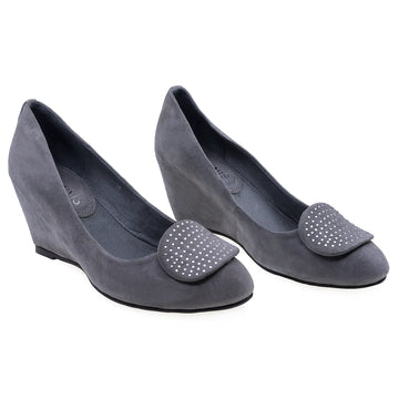 Pantofi Dama, V880, Casual, Piele naturala intoarsa, Gri