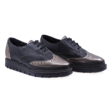 Pantofi dama casual piele naturala Caspian 200 negru brz