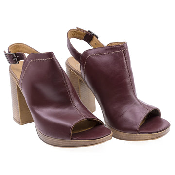Sandale Dama, Caspian, CAS, Vanesa/1, Casual, Piele naturala, Bordo