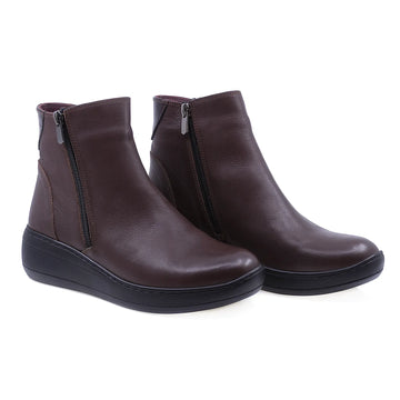 Ghete dama casual piele naturala Caspian 643 maro