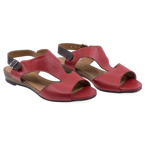 Sandale Dama, Caspian, Cas, 9064, Casual, Piele Naturala, Rosu