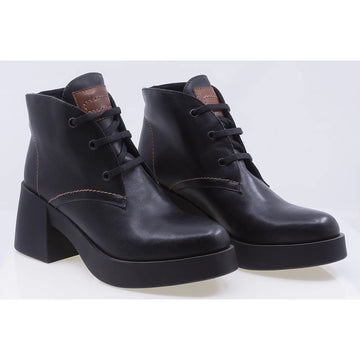 Ghete dama casual piele naturala Caspian Perla negru