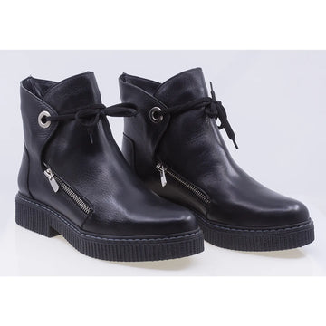 Ghete dama casual piele naturala Caspian Tina negru