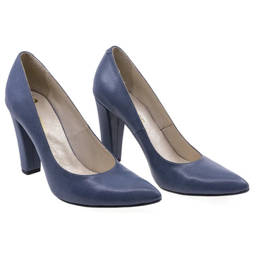 Pantofi Dama, Veronesse, VER, 382, Eleganti, Piele naturala, Albastru