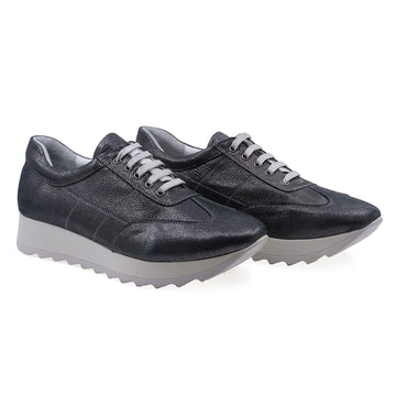 Pantofi dama casual piele naturala Caspian 1303 negru sidef