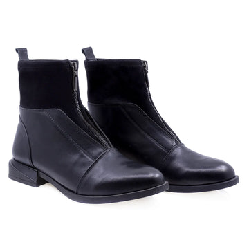Ghete dama casual piele naturala Caspian Milano negru