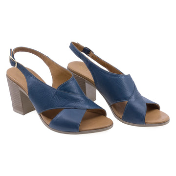 Sandale Dama, Caspian, Cas-Vanesa, Casual, Piele Naturala, Bleumarin