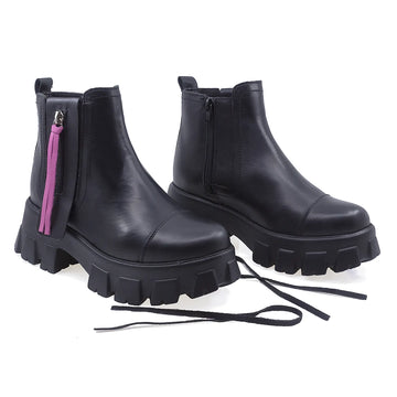 Ghete dama casual piele naturala Caspian 2250 negru