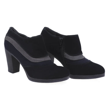 Pantofi dama casual piele naturala intoarsa Caspian A4 negru