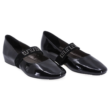 Pantofi Dama, 783, Casual Piele naturala lacuita, Negru