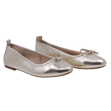 Balerini dama casual Caspian piele naturala 400 auriu