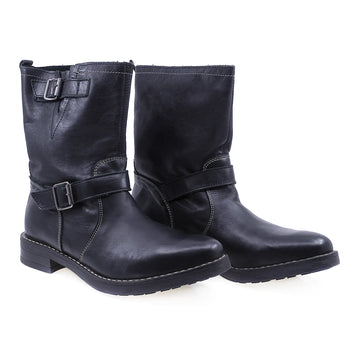 Ghete dama casual piele naturala Caspian Kira negru