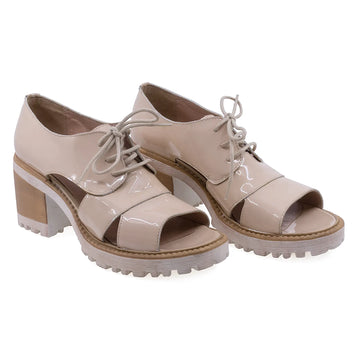 Pantofi Dama, Caspian, CAS, 32, Casual, Piele naturala lacuita, Nud