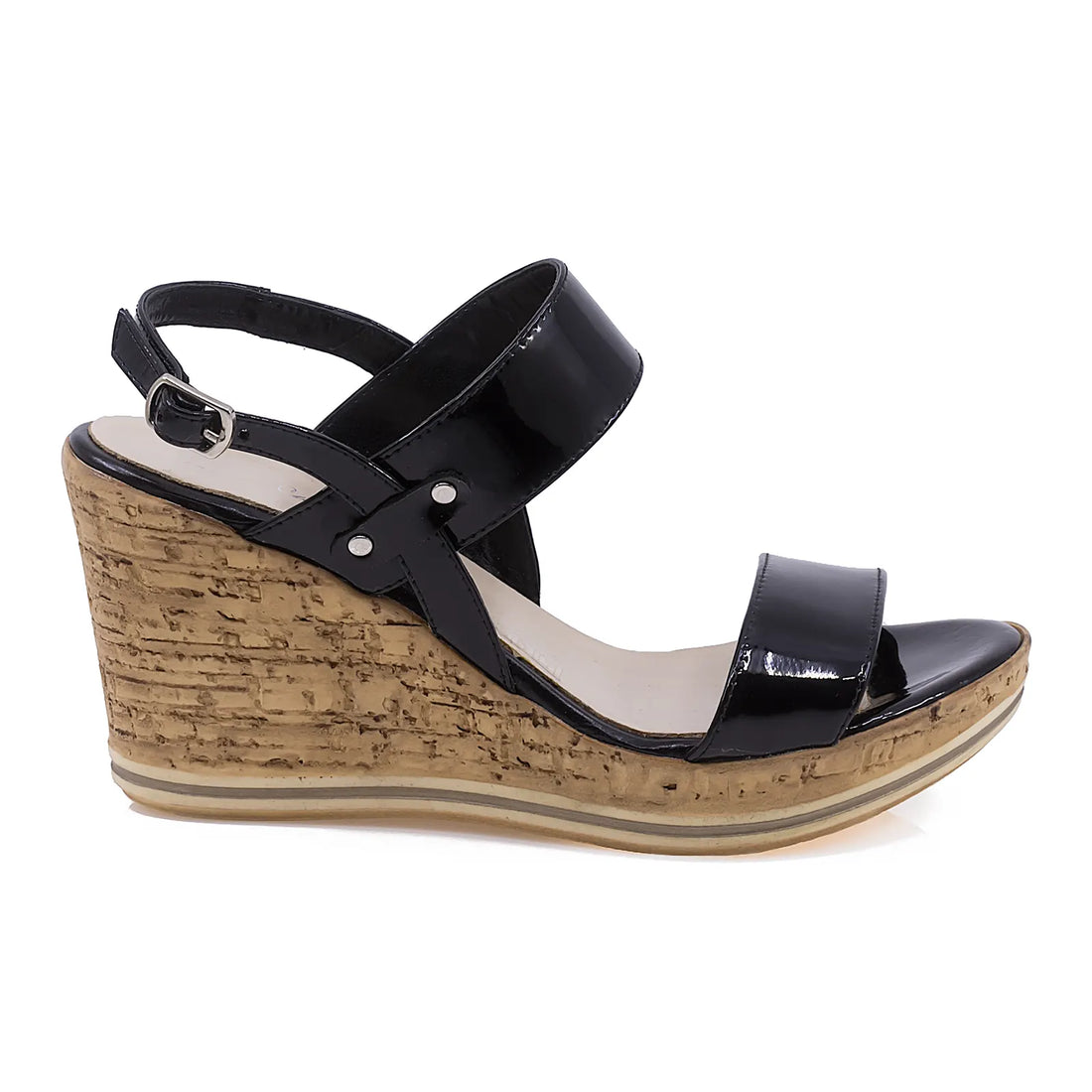 Sandale Dama, Caspian, CAS, 13, Casual, Piele naturala lacuita, Negru