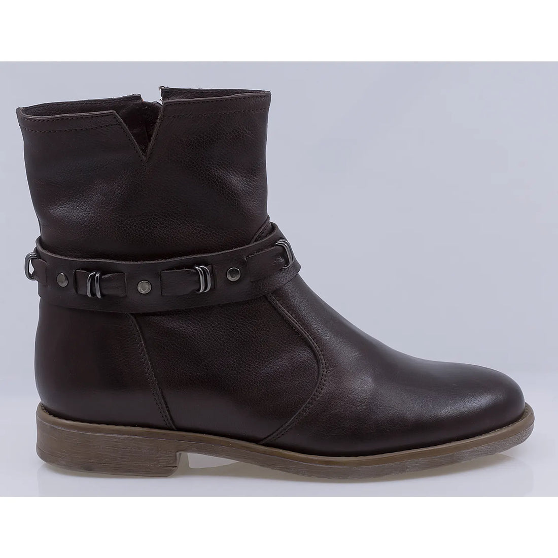 Ghete dama casual piele naturala Caspian Scarlet maro