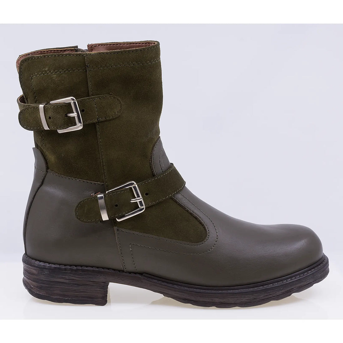 Ghete dama casual piele naturala Caspian Milenium kaki