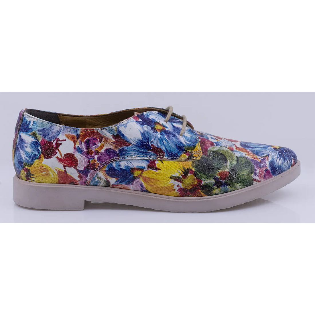 Pantofi dama casual piele naturala Caspian 5614 flori