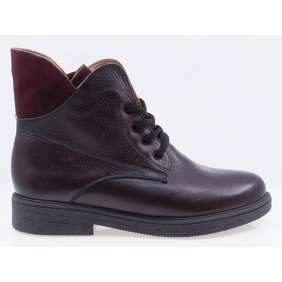 Ghete dama casual piele naturala Caspian Clara bordo